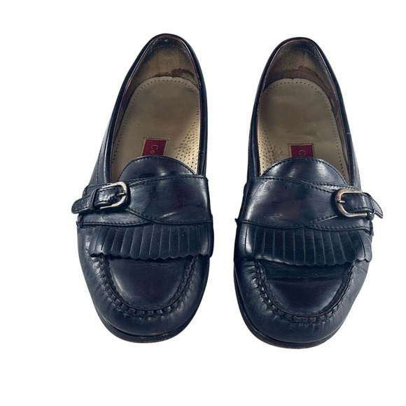 Cole Haan Kiltie Buckle Slip On Loafers Burgundy Leather Mens Sz 10 D Preppy